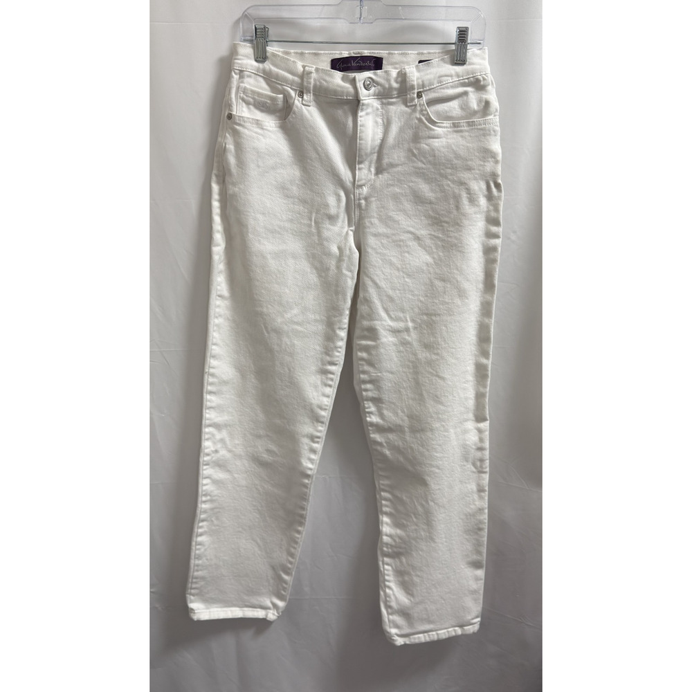 Gloria Vanderbilt Amanda Jeans Womens 6 White Tapered Leg Stretch